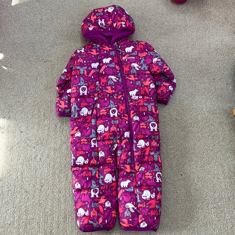 Columbia Infant snuggle bunny bunting snow suit - pink size 12-24months